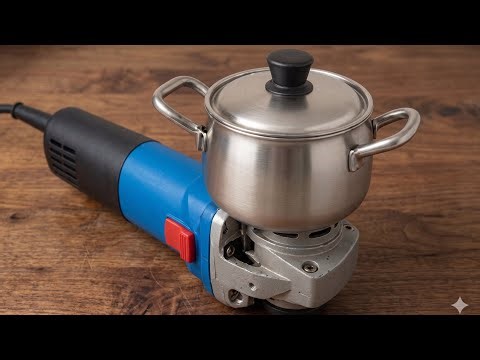 Brilliant Idea When Combining An Angle Grinder With A Pot! | 3T TIPS