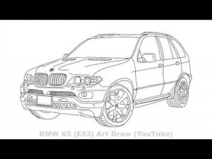 How to draw BMW X5 (E53) Step by Step