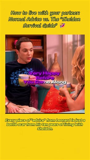 How to live with your partner: Normal Advice vs. The "Sheldon Survival Guide" 🤣#shorts