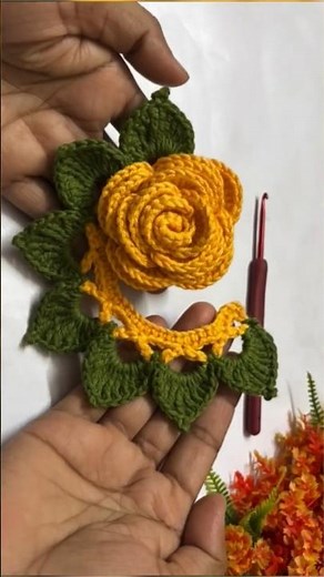 🌼👌🏻Wow Amazing 🌼Super Easy Crochet Rose flower motif making for beginners🌼#trending #shorts #viral