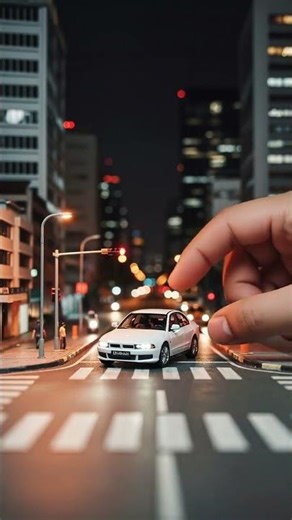 “Miniature Car in a Real Night City? Mind-Blowing!”