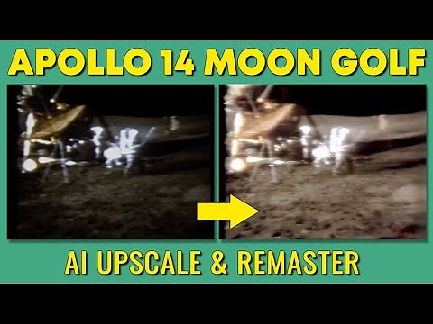 Apollo 14 Moon Golf - AI Upscale and Remastered TV footage - Alan Sheppard, NASA, 1971