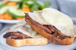 Open Faced Roast Beef Sandwich (Made In The Slow Cooker = Perfect for a Busy Night!)