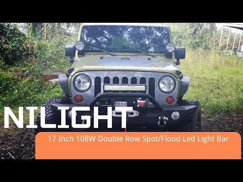 Nilight 17” 108W LED Light Bar Review & Install | Spot Flood Combo Beam Test