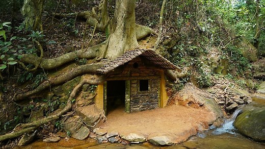 717K views · 15K reactions | ⛏️ 50 Days of Hard Work – Chiseling Rocks to Build an Underground House Beneath a Giant Tree | Armani Aufderhar | Facebook