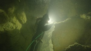 Chad takes a risky dive into the flooded cavern...and what he finds defies all explanation. 🤯 The search for the treasure continues on Mystery at #BlindFrogRanch, TONIGHT at 10/9c on TRVL! | Travel Channel
