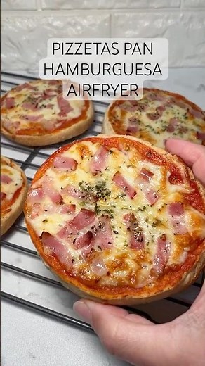 Pizzetas en airfryer con pan de hamburguesa 😮🍕