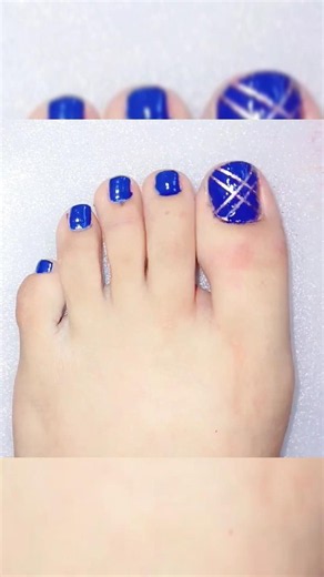easy nail design tutorial for toe💙✨ #naildesigns #nailart #simplenails #youtubeshorts #ytshorts #yt