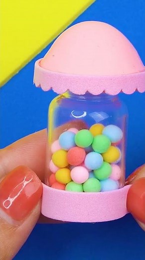 How to make Miniature Bubble Gum Jar | MINIATURE IDEAS FOR DOLLHOUSE | #Shorts