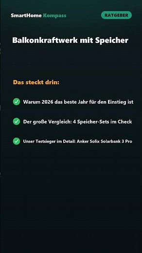 Balkonkraftwerk mit Speicher: Der große Vergleich 2026 | SmartHome Kompass