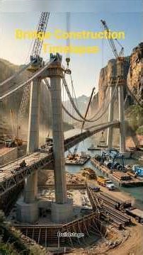 How Engineers Build Suspension Bridges | Full Construction Timelapse #shorts #bridgeconstruction