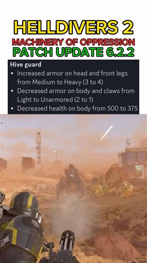 Hive Guard CHANGES After Patch Update 6.2.2 - Helldivers 2