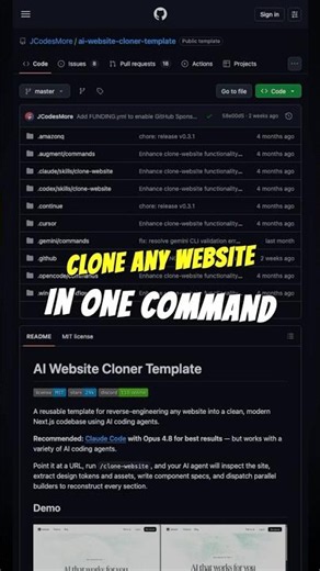 ai-website-cloner-template: Clone Any Website With One Command