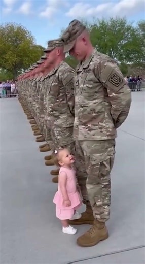 She Broke Military Formation…With One Tiny Hug 🇺🇸👶#funny #baby #babyshorts #ytshorts #usa #military