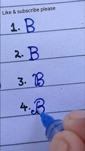 Different types of B in cursive writing