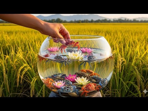 The Incredible Catch Colorful CRABS In Pond Chesapeake blue crab, Florida stone crab.. #4k #4kvideo