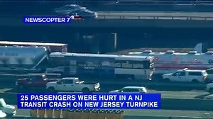 NJ Transit bus crashes into cement truck injuring several people