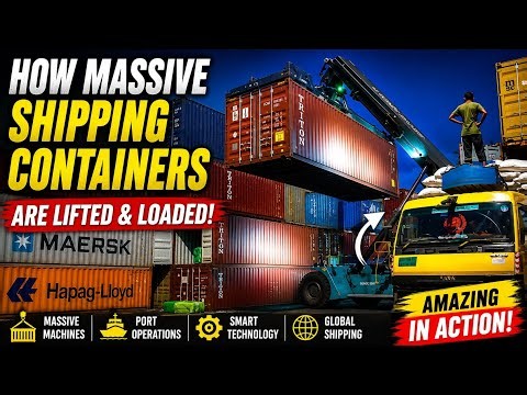 How Massive Shipping Containers Are Lifted & Loaded | Amazing Port Operations & Heavy Machinery