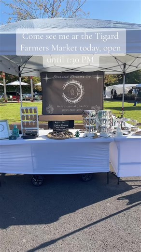 Beautiful day at the Tigard Farmers Market at Universal Plaza on Burnham Street. I’m offering 20% off of purchases of $50! #crystals #chakrahealing #energyhealing #pnw #ascension #crystalshop #chakras #chakra #crystaljewelry #crystalbracelets #reikihealing #crystalhealing #starseeds #awakening #metaphysical #farmersmarket #farmersmarketlife #tigardfarmersmarket @Tigard Chamber