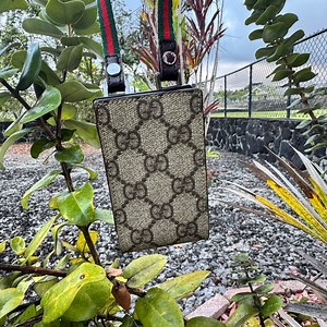 Gucci GG Supreme Canvas ID Holder Lanyard Neck Pouch