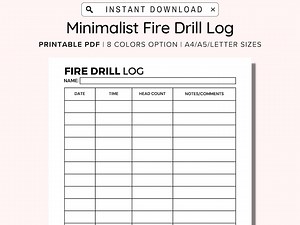 Business Fire Drill Log Printable, Organization, Fire Drill Practice, Daycare Fire Drill Log, Childcare Fire Drill Tracker, Daycare Forms - Etsy