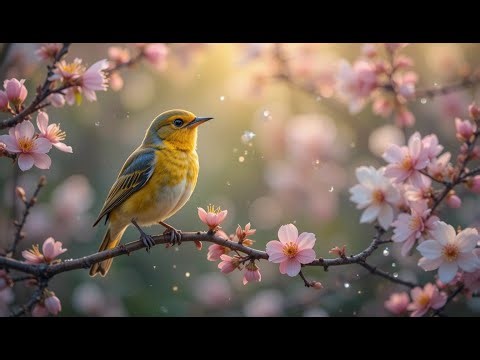 Yellow Finch Among Flowers 🌸 Calming Birdsong & Nature Sounds for Relaxation & Sleep