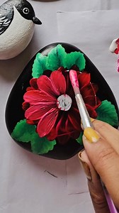 121K views · 1.5K reactions | Flower Painting on Rock with Flat Brush  #stoneart #rockpainting | Little Rocks | Facebook