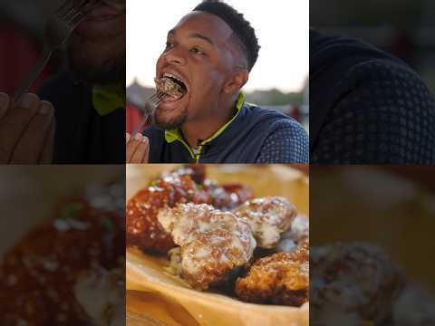 Tasting Korean garlic mayo chicken for the first time—next level reactions!