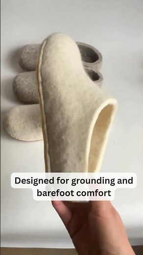 Undyed Wool Earthing Slippers for Better Sleep and Grounding