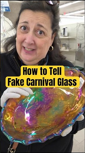 How to Tell Fake Carnival Glass - Thrift Shopping by Dr. Lori