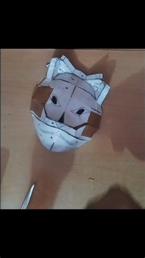 part 6 of making Japanese style cat face marks#MaskMaking #AnimeArt #HandmadeCosplay