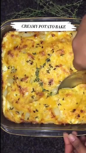 Creamy Potato Bake Recipe with Cooking Cream and Cheese