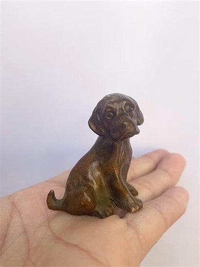 Vintage-style Brass Dog Figurine – Handcrafted Metal Puppy Statue for Home Decor, Desk Ornament - Etsy