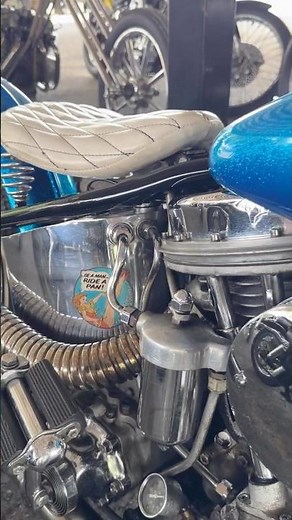 Vintage Harley Davidson Panhead Old School Chopper Bobber at the Reading motorcycle club AMCA antiqu