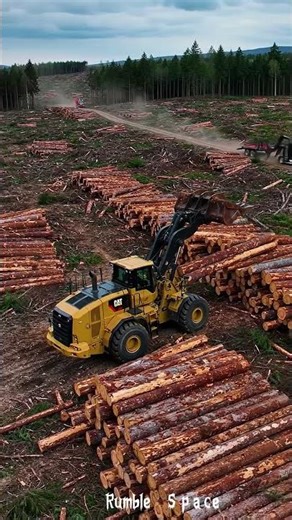 How Does This Machine Lift Huge Tree Trunks So Fast?