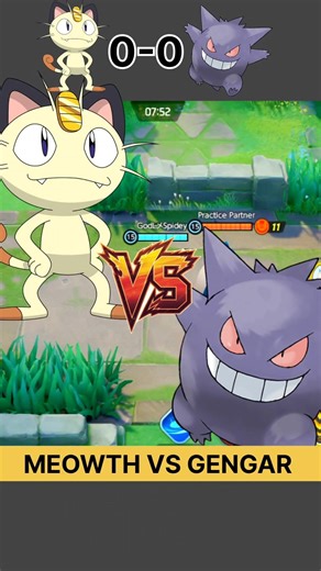 Meowth VS Gengar 🏆✨ Damage Test Pokémon Unite #pokemon #shorts #youtube #GodLSpideyMaster