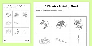f Phonics Colouring Worksheet