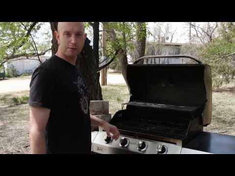 Gas Grill setup for Smoking a Brisket