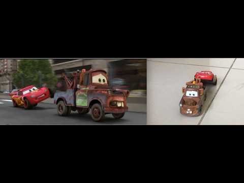 Cars 2 - Finn chasing Professor Zundapp, and lightning Mcqueen and Mater's escape - Stop Motion