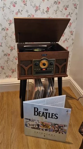 George Harrison’s Former Liverpool Home on Instagram: "A new Vinyl has arrived at 25 Upton Green! Guests can now listen to Anthology 4, along with a great selection of other Beatles and George Harrison albums on our record player. #thebeatles #georgeharrison #ineedyou #Anthology4"