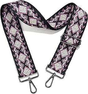 Purse Strap Gunmetal Hardware Crossbody Straps for Purses 2" Wide Shoulder Strap Adjustable Replacementor Shoulder Bags, Canvas Tote Handbags