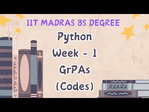 Week 1 All Python GrPA Assignment IIT MADRAS BS DEGREE