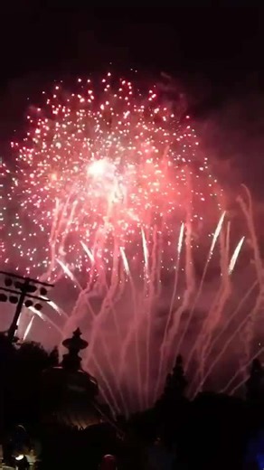 Epic Fireworks Light Up the Night at Theme Park