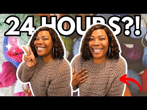 24-Hour Chunky Crochet Sweater Challenge 🧶💨 | Last Minute Rhinebeck Sweater
