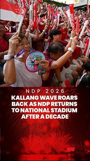 Singaporeans celebrate with the Kallang Wave at the National Stadium | NDP2026