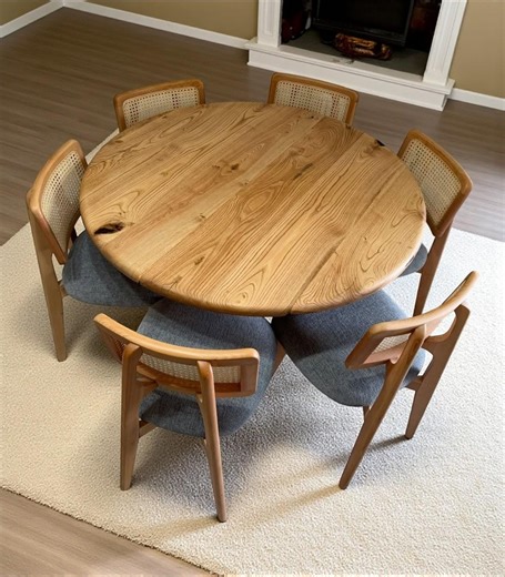 Handcrafted Solid Walnut Round Dining Table - Custom Sizes - Etsy