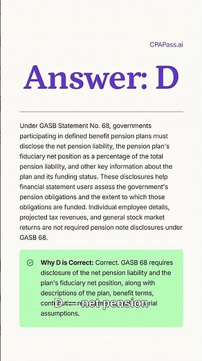 BAR Exam: Government Notes to Financial Statements — GASB 68