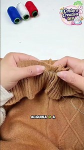 How to shorten a sweater and reuse the fabric | Step-by-step sewing trick #sewing #creativesewing