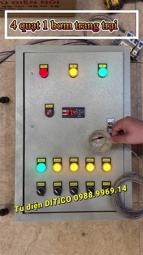 🐷 TỦ ĐIỀU KHIỂN 4 QUẠT 1 BƠM TRANG TRẠI – PHIÊN BẢN CÔNG SUẤT DƯ TẢI 25A