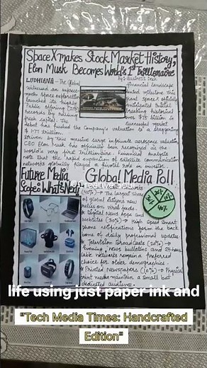 Easy Handmade Newspaper Design Idea 💡🖋️#handmadeart #schoolprojects #creativesoul